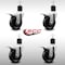 Service Caster 4'' SS Phenolic Swivel 1-7/8'' Expanding Stem Caster Set Total Lock Brake, 4PK SCC-SSEXTTL20S414-PHS-178-4 - alternate 2